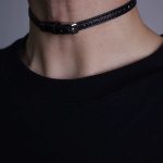 Textured Black Belt Choker