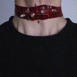 Dark Studded Leather Choker