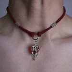 Burgundy Heart Gothic Choker