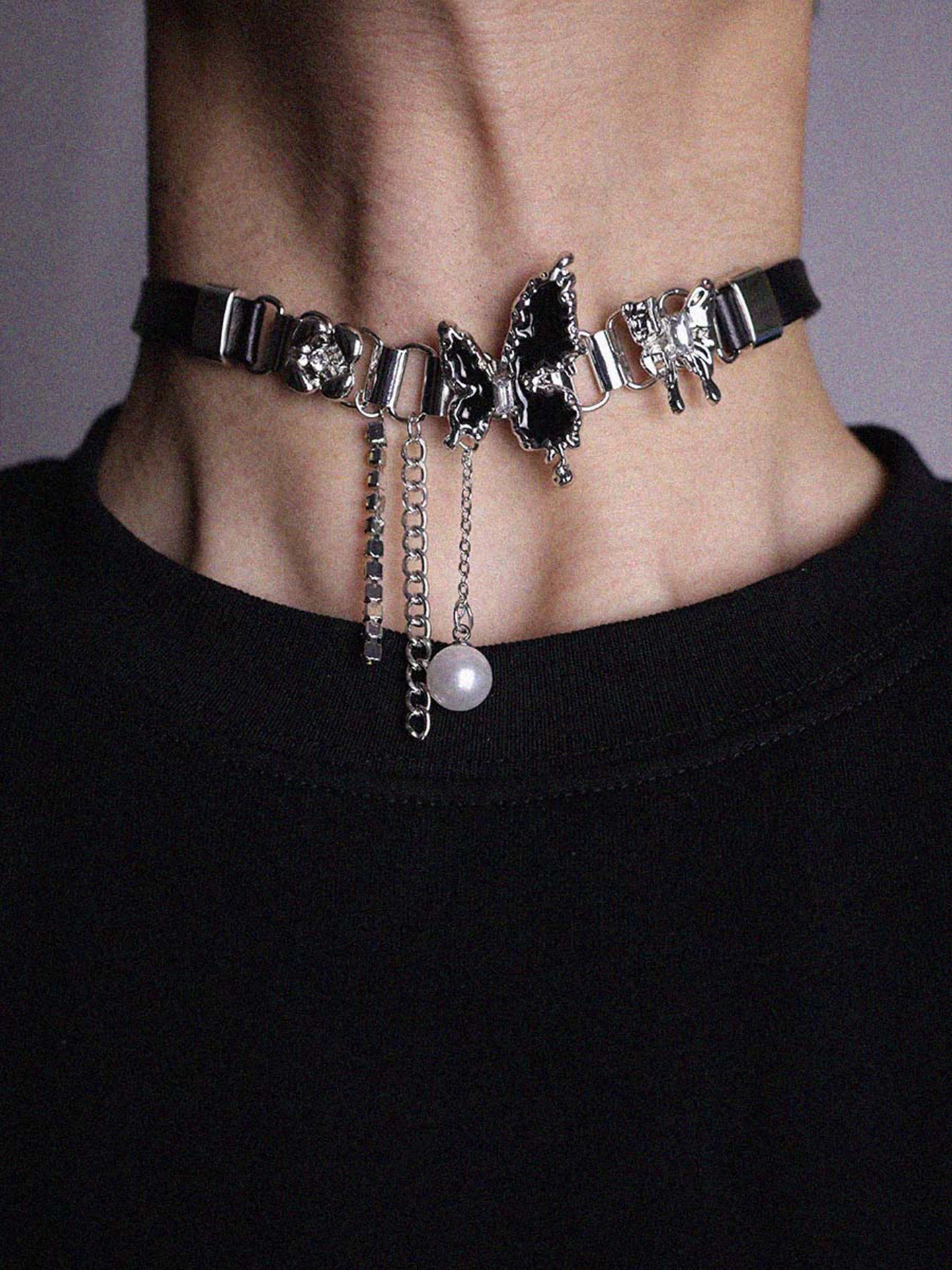 Black Butterfly Gothic Choker