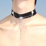 Midnight Jade Velvet Crystal Tassel Choker