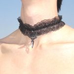 Night Kite Black Lace Cross Choker