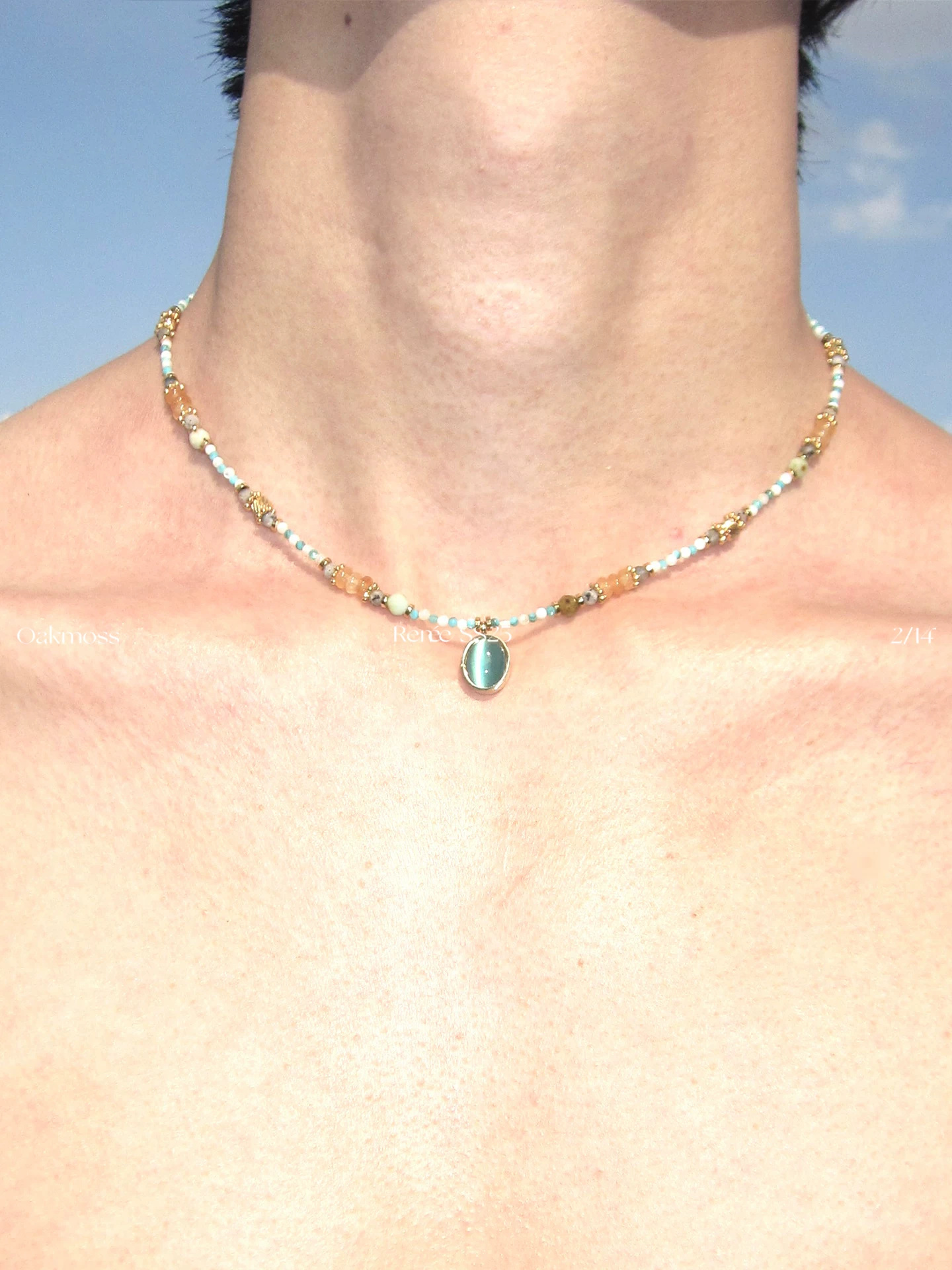 Azure Jade Stone Beaded Necklace