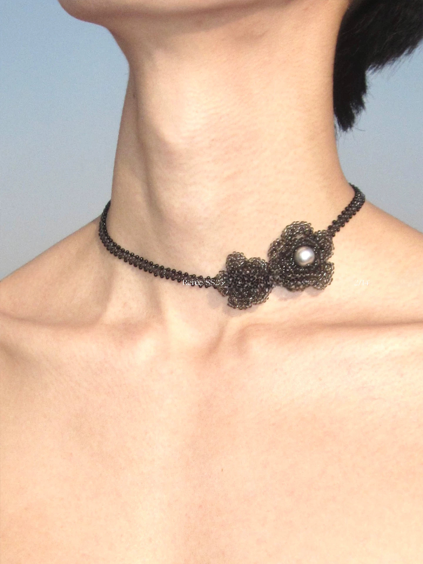 Night Blossom Pearl Floral Pendant Necklace