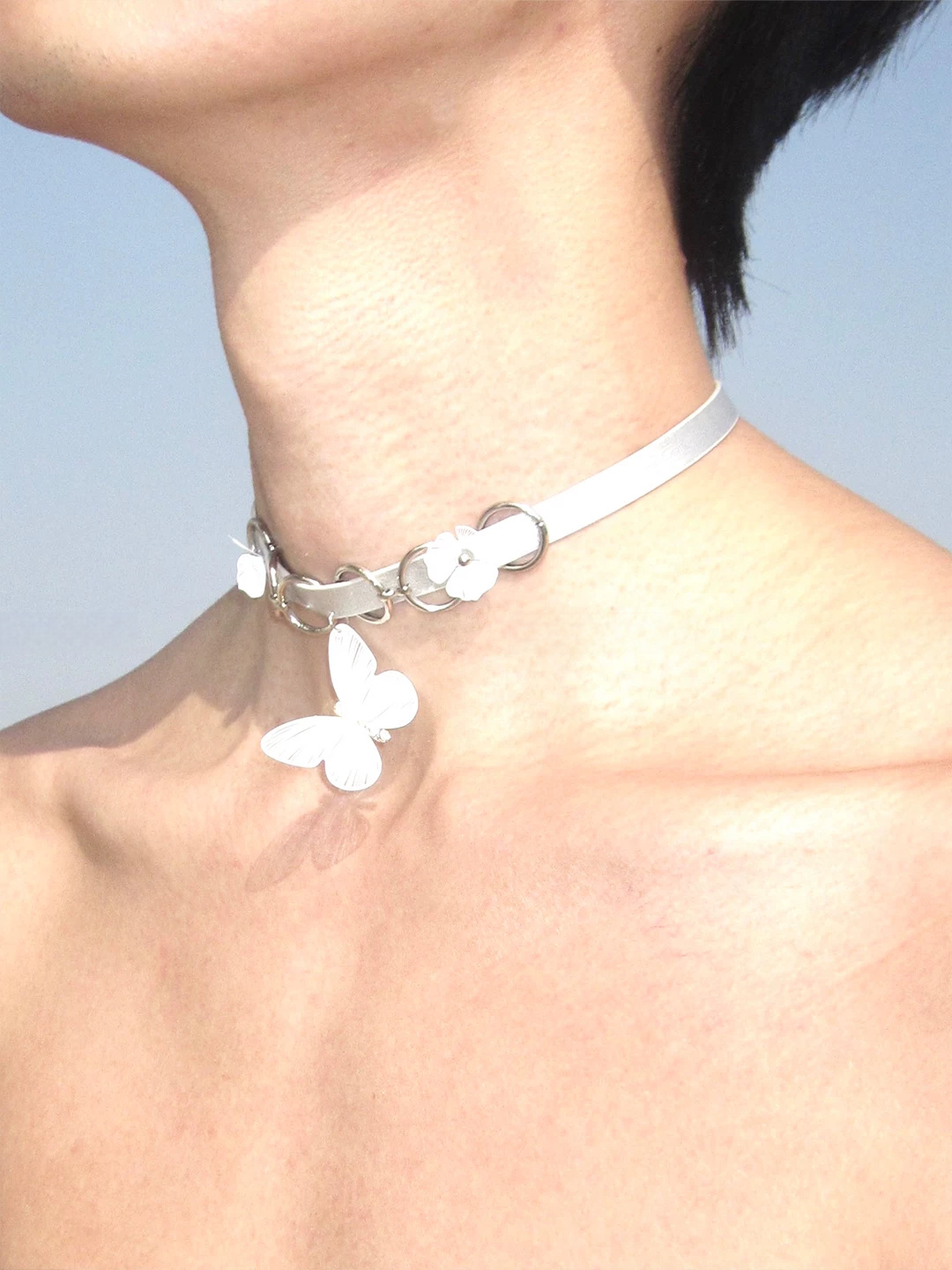 Silver Wing Butterfly Statement Choker