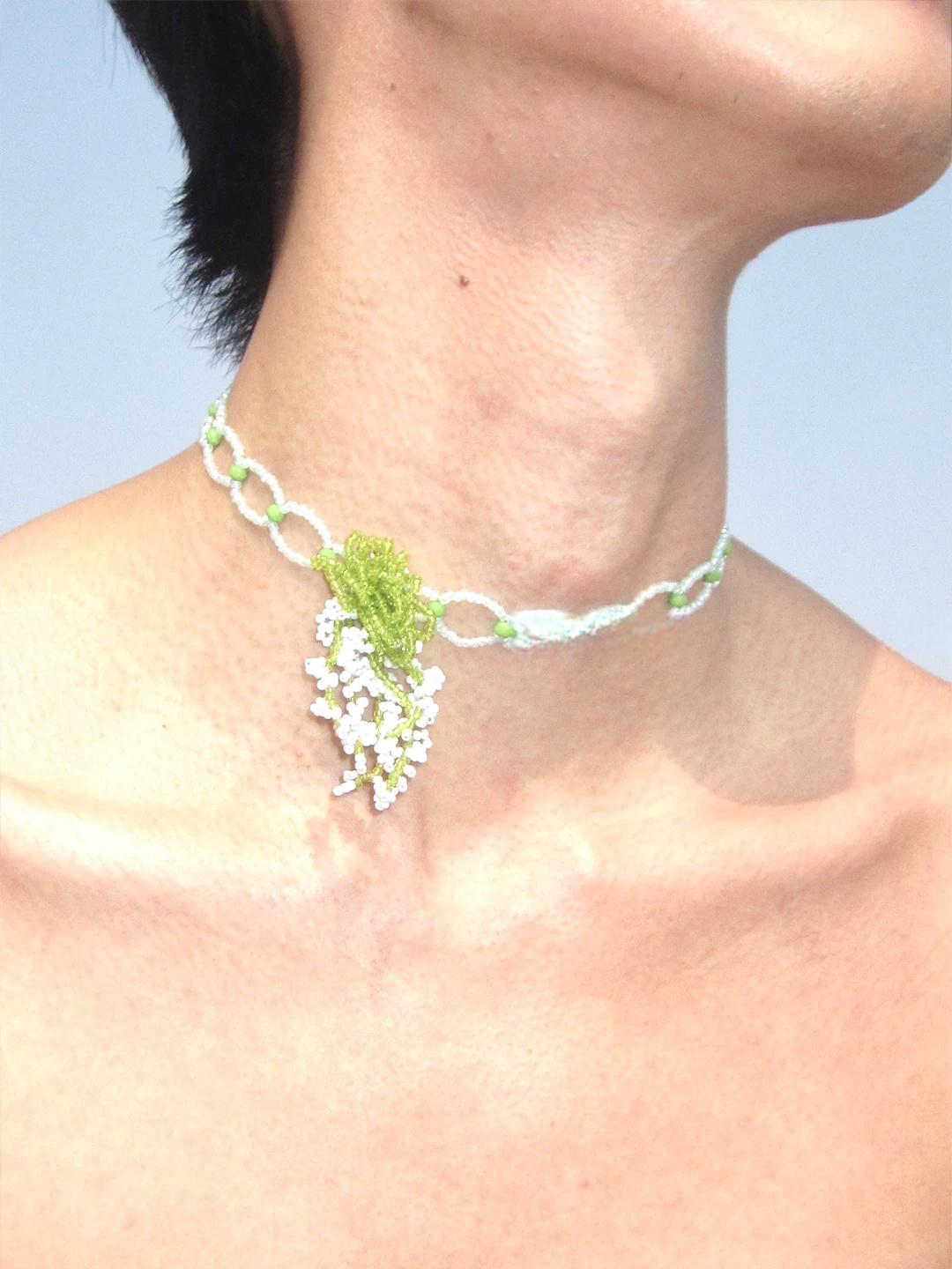 Spring Branch Colorful Floral Beaded Necklace