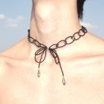 Locked Autumn Black Bow Spinel Choker