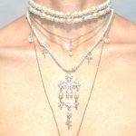Sacred Cross Layered Pearl Necklace