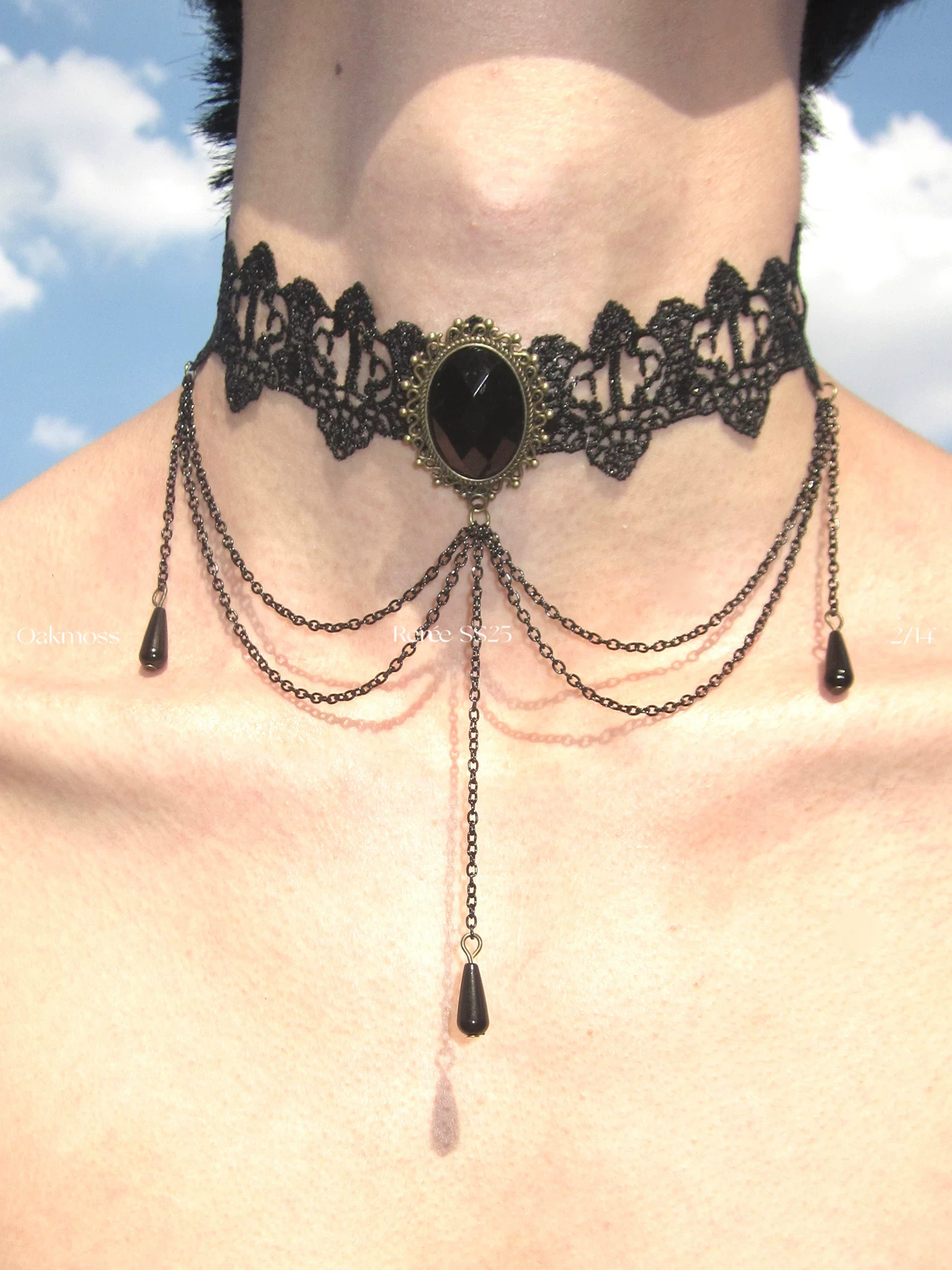 Black Rite Gothic Lace Necklace